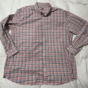 Duluth Trading Co Red and Blue Plaid Button Down Shirt